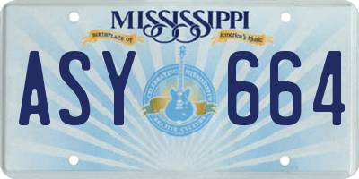 MS license plate ASY664