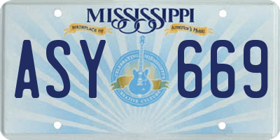 MS license plate ASY669