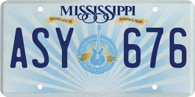 MS license plate ASY676