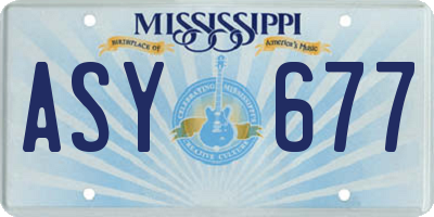 MS license plate ASY677