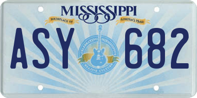 MS license plate ASY682