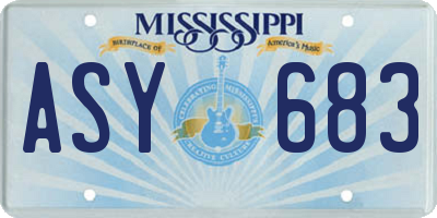 MS license plate ASY683