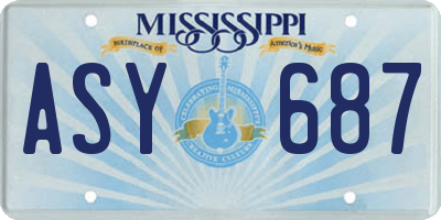 MS license plate ASY687