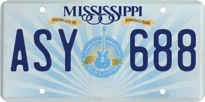 MS license plate ASY688
