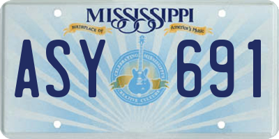 MS license plate ASY691