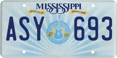 MS license plate ASY693