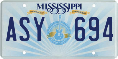 MS license plate ASY694
