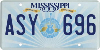 MS license plate ASY696