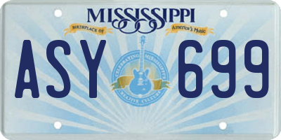MS license plate ASY699