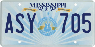 MS license plate ASY705