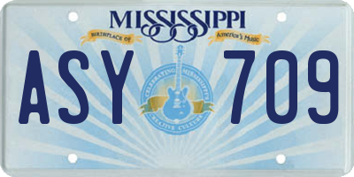 MS license plate ASY709