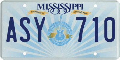 MS license plate ASY710