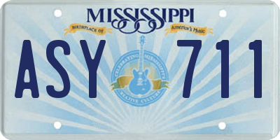 MS license plate ASY711
