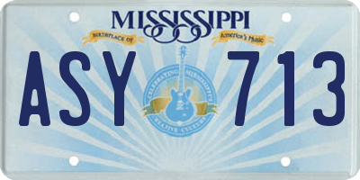 MS license plate ASY713