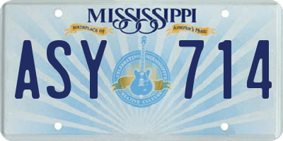 MS license plate ASY714