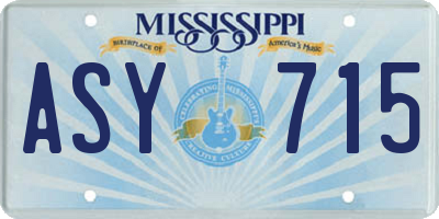 MS license plate ASY715