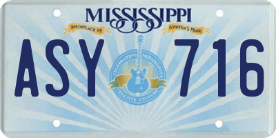 MS license plate ASY716