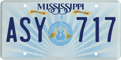 MS license plate ASY717