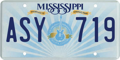 MS license plate ASY719
