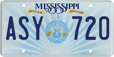 MS license plate ASY720