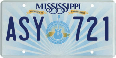 MS license plate ASY721