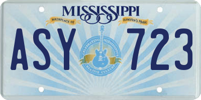MS license plate ASY723