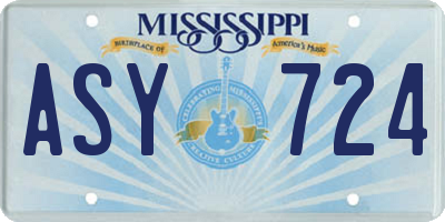 MS license plate ASY724