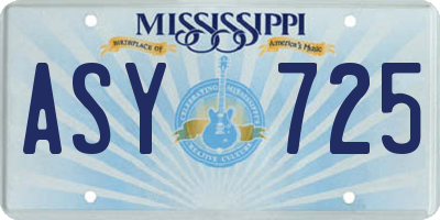 MS license plate ASY725