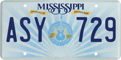 MS license plate ASY729