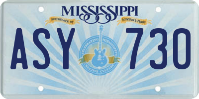 MS license plate ASY730