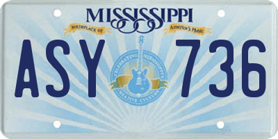 MS license plate ASY736