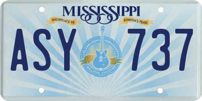 MS license plate ASY737