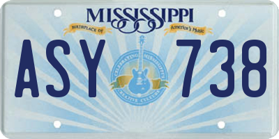 MS license plate ASY738