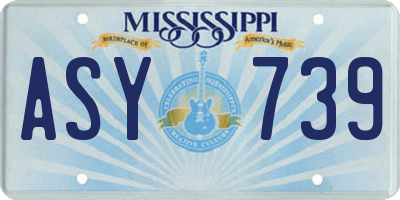 MS license plate ASY739