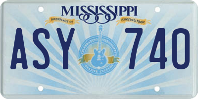 MS license plate ASY740