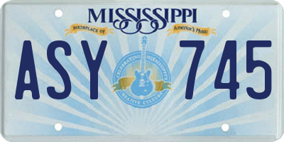 MS license plate ASY745