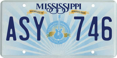 MS license plate ASY746