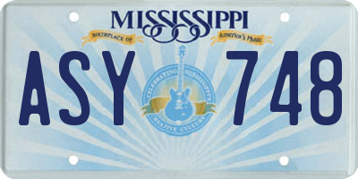 MS license plate ASY748