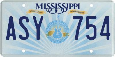 MS license plate ASY754