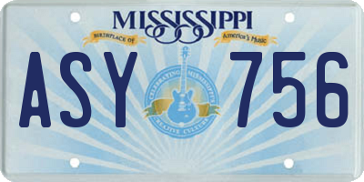 MS license plate ASY756