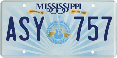 MS license plate ASY757