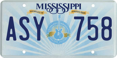MS license plate ASY758