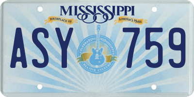 MS license plate ASY759