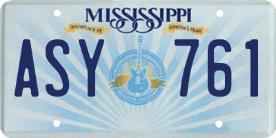 MS license plate ASY761