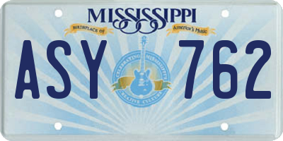 MS license plate ASY762