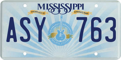 MS license plate ASY763