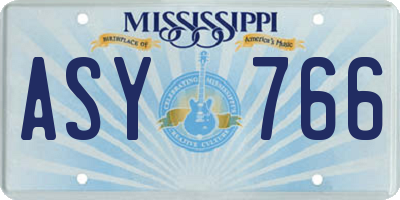 MS license plate ASY766