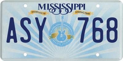 MS license plate ASY768