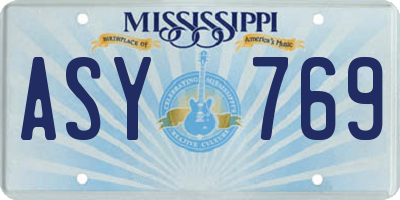MS license plate ASY769