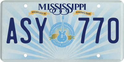 MS license plate ASY770